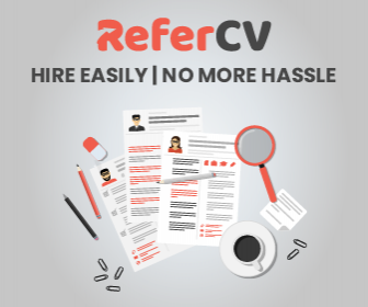 Advertisement for www.refercv.com/